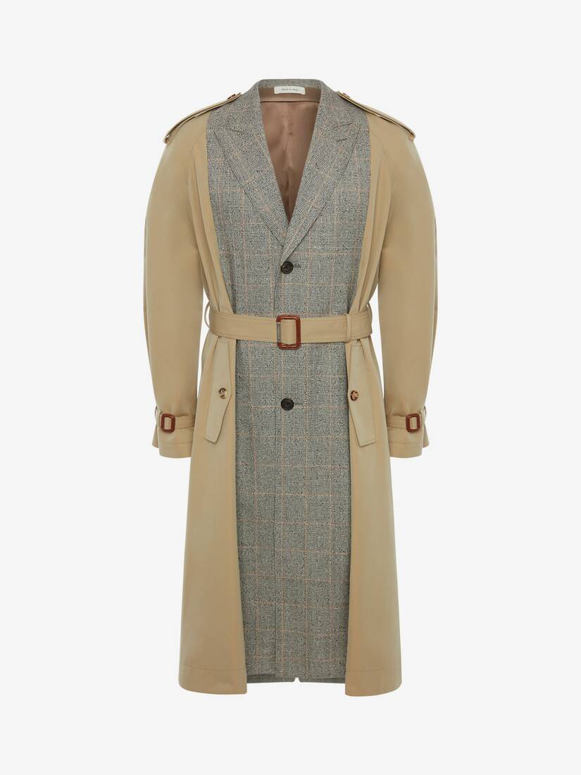 Abrigos Alexander McQueen Spliced Tailored Trench Hombre - Beige - Mexico 692-STPCNA